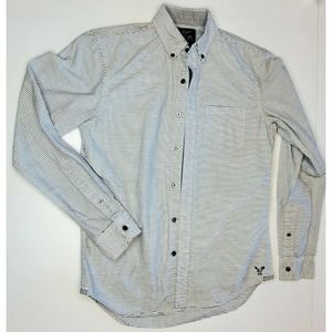 Mens American Eagle Shirt Size XS Grey White Stripes